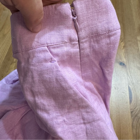 A&F Linen & Cotton Scalloped High Waist Shorts Pockets Feminine Sweet Summer - Picture 5 of 12